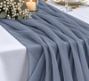 New Dusty Blue Chiffon Table Runner --IMA Trading Ltd