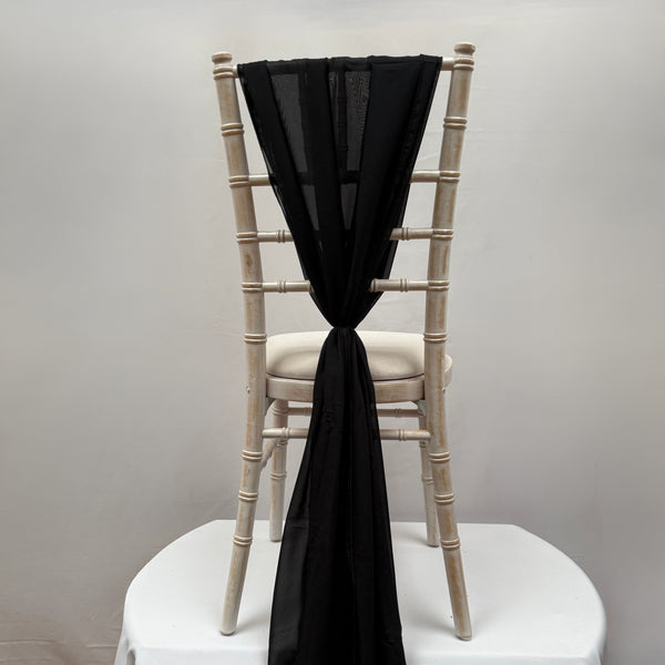 Black Chiffon Vertical Drape New (pack Of 5)
