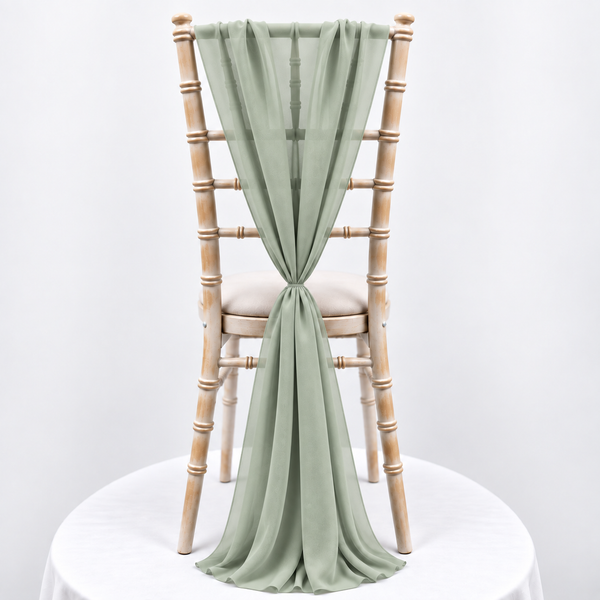 Sage Green Chiffon Vertical Drape (pack Of 5)
