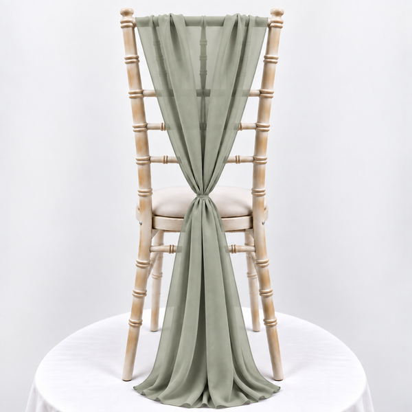 Sage Green Chiffon Vertical Drape (pack Of 5)