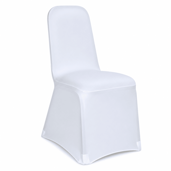 White Premium Flat Front Spandex Chair Cover New - WSTSPAN -IMA Trading Ltd
