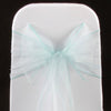 Aqua organza sashes bow 18cm