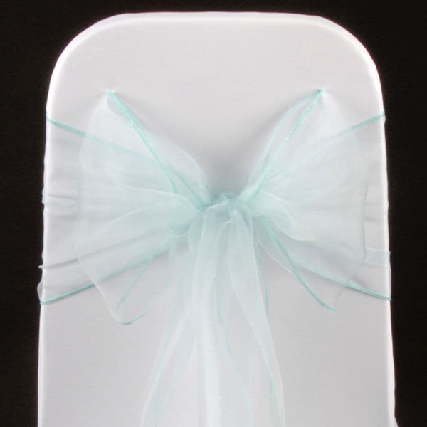 Aqua organza sashes bow 18cm