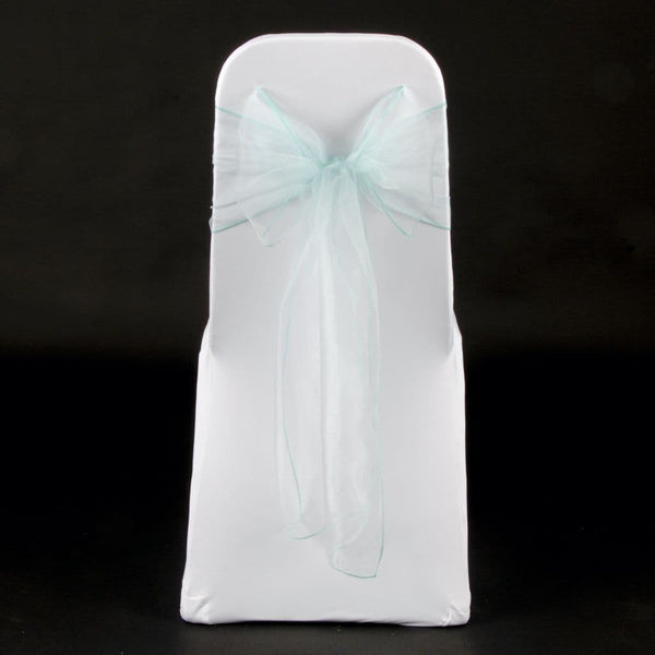 Aqua organza sashes bow 18cm