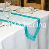 AQUA TAFFETA EDGED ORGANZA TABLE RUNNER - WAS £2.59!