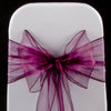 AUBERGINE ORGANZA SASH 23cm