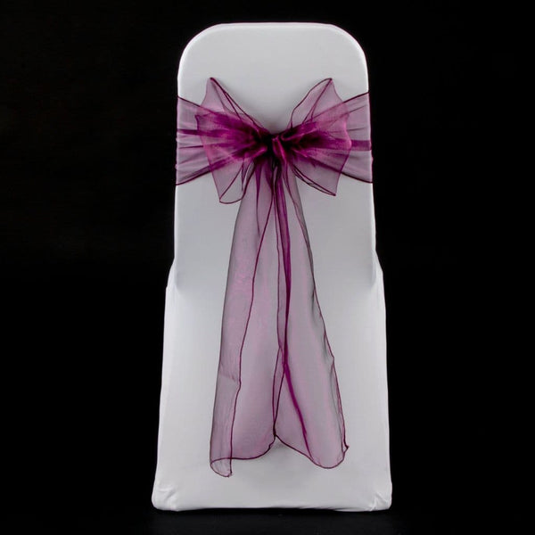 AUBERGINE ORGANZA SASH 23cm