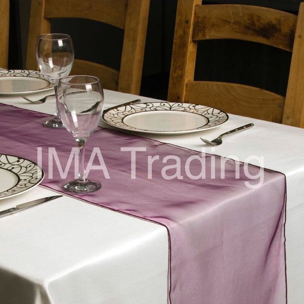 Aubergine Organza Table Runner