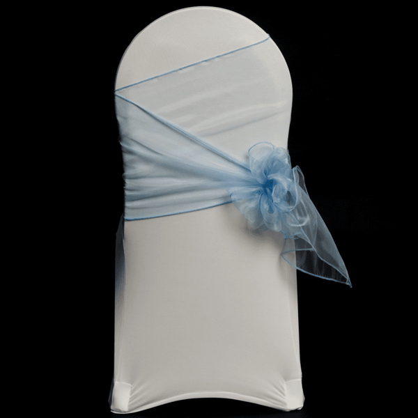 Baby Blue Organza Chair Cover Sash 35cm