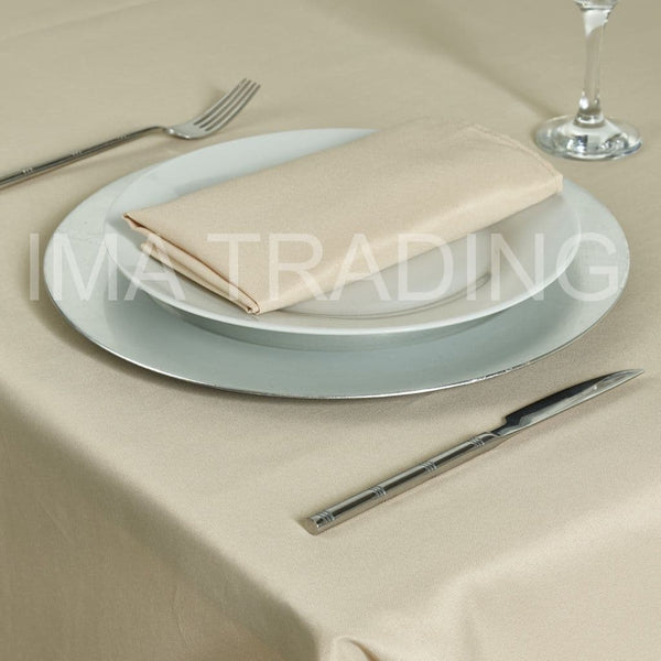 BEIGE ROUND TABLECLOTH 180 cm / 70" round