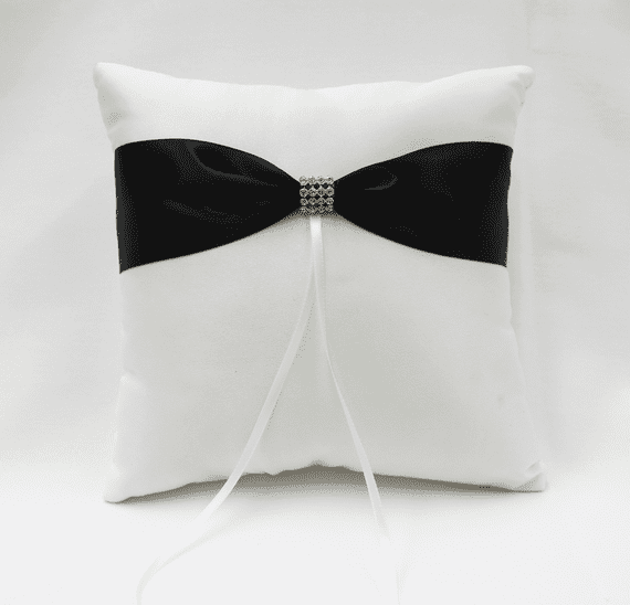 Black And Ivory Sparkle Ring Bearer Pillow - Was £7.60 For 1!