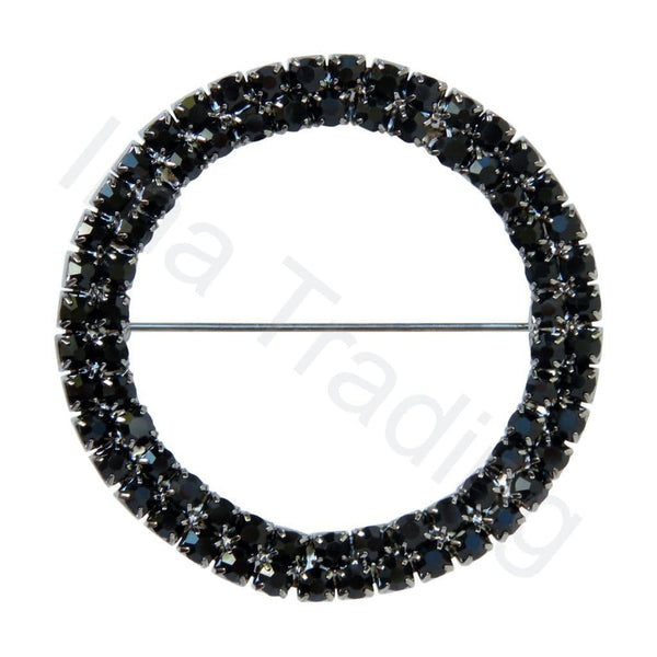 Black Diamante buckles / brooches
