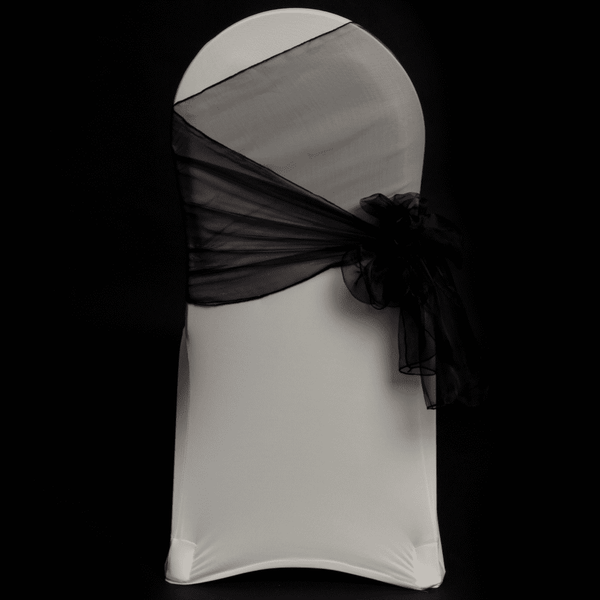 Black Organza Chair Cover Sash 35cm