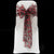 Black Red flocked organza sashes'