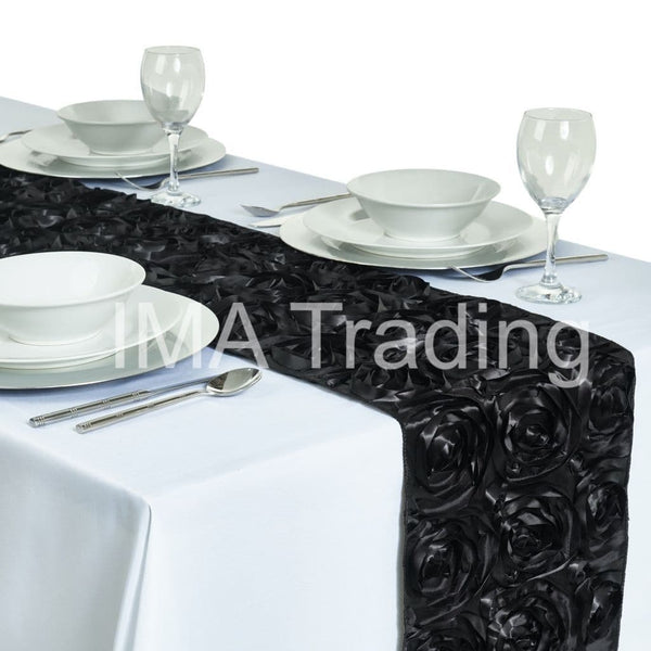 Black Rosette Table Runner