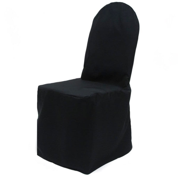 BLACK ROUND TOP POLYESTER CHAIR COVER