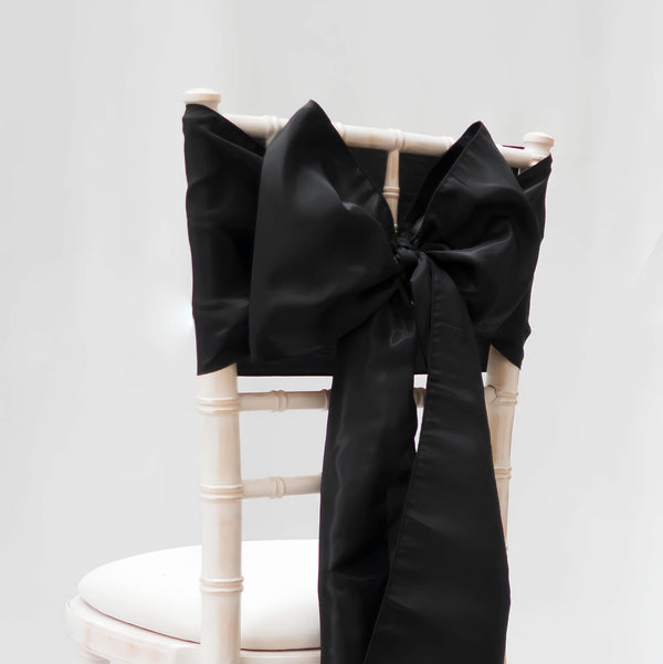 Black Taffeta Sashes