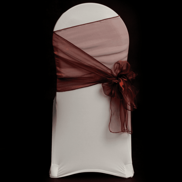 Burgundy Organza Chair Cover Sash 35cm