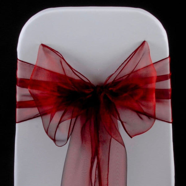 BURGUNDY ORGANZA SASH 23cm