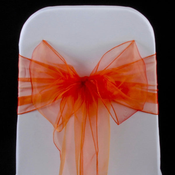 BURNT ORANGE ORGANZA SASH 23cm