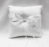 Butterfly Applique Satin White Ring Bearer Pillow - Was £7.60 For 1!