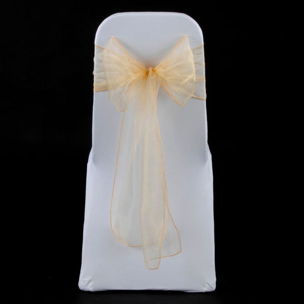CHAMPAGNE GOLD ORGANZA SASH 23cm