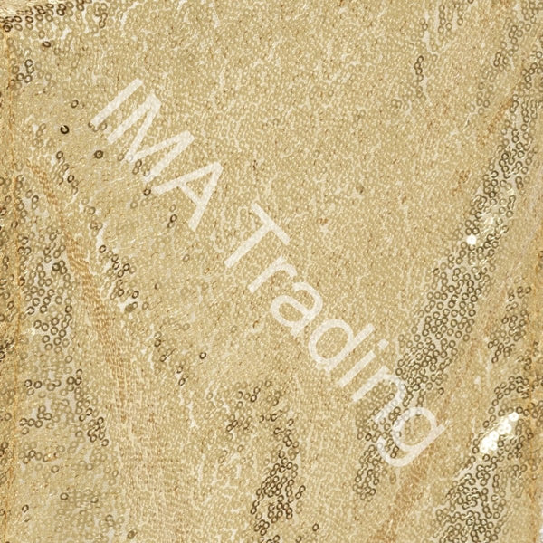 Champagne Gold Sequin Tablecloth 120" / 305cm