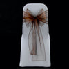 Chocolate brown organza sashes bow 18cm
