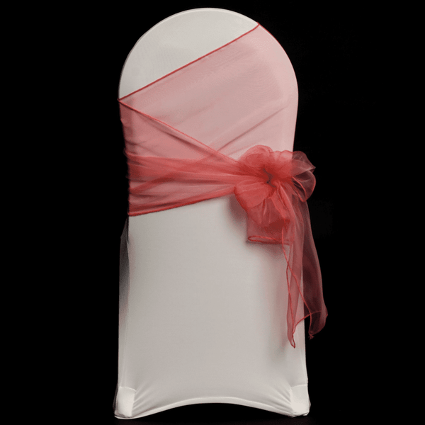 Coral Organza Chair Cover Sash 35cm