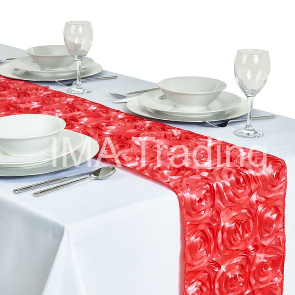 Coral Rosette Table Runner