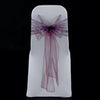 Crystal purple organza sashes bow 18cm