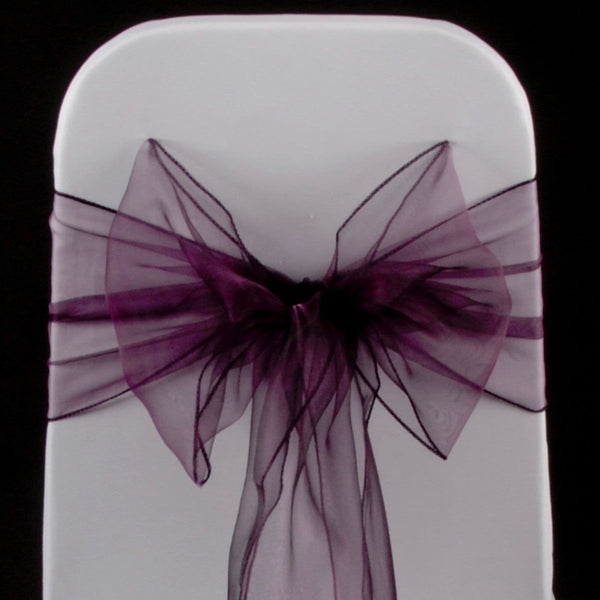 DARK PURPLE ORGANZA SASH 23cm