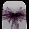 Dark Purple organza sashes bow 18cm