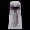 Dark Purple organza sashes bow 18cm