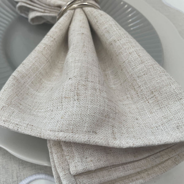 Deluxe Cotton-Feel Light Oatmeal Linen Napkin