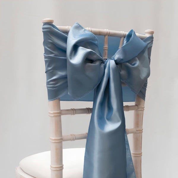 Denim / Dusty Blue Taffeta Sashes