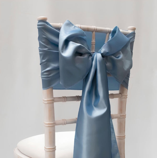 Denim / Dusty Blue Taffeta Sashes