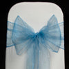 DENIM ORGANZA SASH 23cm / DUSKY BLUE