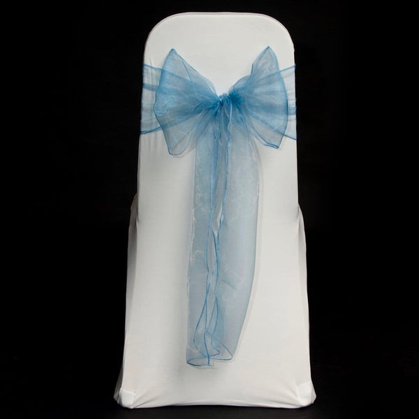 DENIM ORGANZA SASH 23cm / DUSKY BLUE