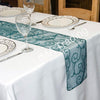 Emerald Green Flocked Organza Table Runner