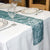 Emerald Green Flocked Organza Table Runner
