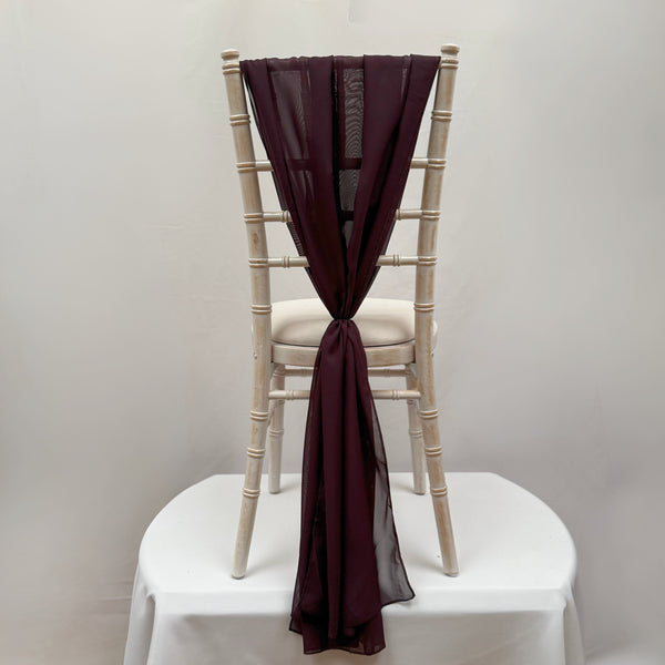 Rich Plum Purple Chiffon Vertical Drape New (pack Of 5)