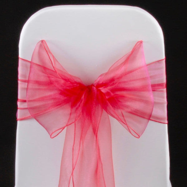 FUCHSIA ORGANZA SASH 23cm - BUNDLE DEAL 100 SASHES