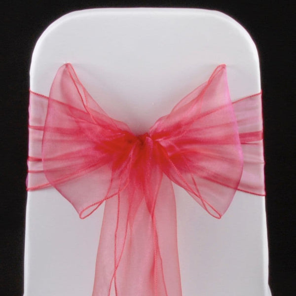 Fuschia pink organza sashes bow 18cm