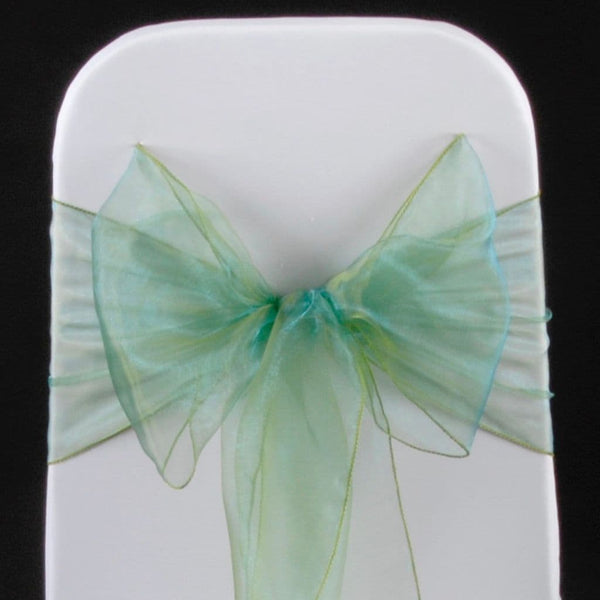 HEATHER GREEN ORGANZA SASH 23cm - BUNDLE DEAL 100 SASHES