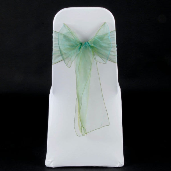 HEATHER GREEN ORGANZA SASH 23cm - BUNDLE DEAL 100 SASHES