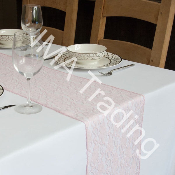 Ice Pink Lace Table Runner