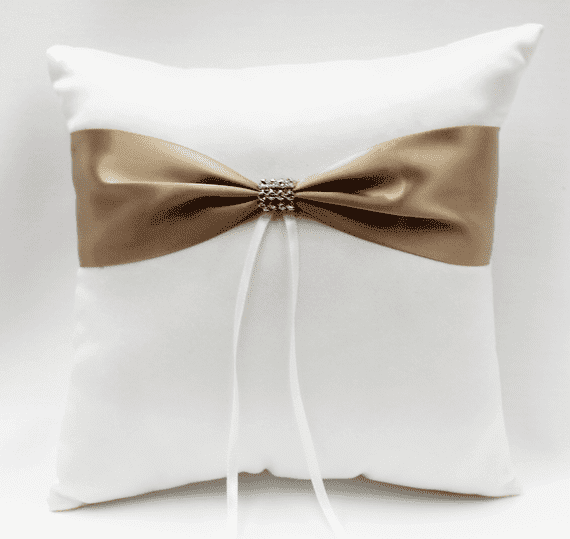 Ivory And Pale Mocha Sparkle Ring Bearer Pillow - Was £7.60 For 1! -- IMA Trading Ltd