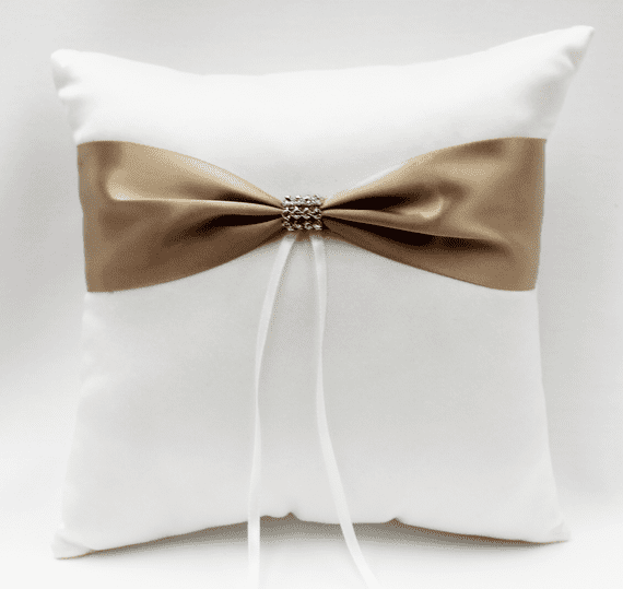 Ivory And Pale Mocha Sparkle Ring Bearer Pillow - Was £7.60 For 1!