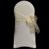 Ivory Organza Chair Cover Sash 35cm